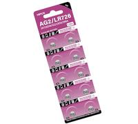 Lot de 10 piles bouton LR726 1,5 V alcalines stables pour gadgets et accessoires de remplacement AG2/CX59/D396/D397
