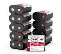 Lot de 10 piles CR-P2 au lithium 6 V 2000 mAh 223 A 2CR-P2 EL223AP et DL223A