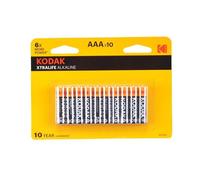 Lot de 10 piles Kodak Lr03 AAA Xtralife Alkaline - noir - 1,5 V