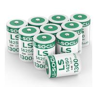 Lot de 10 Piles LS14250 3,6 V 1/2 AA Lithium 1300mAh Batterie pour Compteurs d'eau, d'électricité et de gaz (Non-Rechargeable)