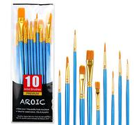 Lot de 10 pinceaux à peinture acrylique pour peinture à l'huile et aquarelle, Kit Pinceau Peinture