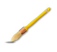 Lot de 10 pinceaux à rechampir n° 2 | Ø 21 mm | Brosse ronde de pouce soie | Virole cuivrée | Manche plastique jaune | Peinture rénovation volets moulure plinthe angle persienne | Kibros 6LOT371F2