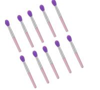 Lot de 10 pinceaux à rouge à lèvres 10 applicateurs de pointe en silicone compacts essentiels pour une application cosmétique précise Pinceau à lèvres en silicone doux au toucher