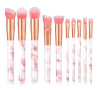 10 Pièces Pinceaux Maquillages, Pinceau de Maquillage Professionnels, Kit Pinceaux Maquillage pour Fond de Teint, Teint et Fard à Paupières
