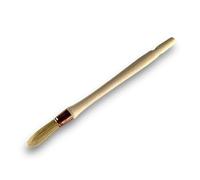 Lot de 10 pinceaux de Pouce à rechampir | Brosse Ronde en Soie Blanche | Ø 15 mm | Idéal Peinture rénovation Volets moulures plinthes Angles persiennes | Manche Bois Brut | Kibros 371D15_30x10