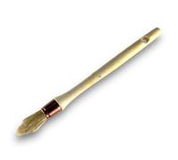 Lot de 10 pinceaux de Pouce à rechampir | Brosse Ronde en Soie Blanche | Ø 18 mm | Idéal Peinture rénovation Volets moulures plinthes Angles persiennes | Manche Bois Brut | Kibros 371D18_0x10