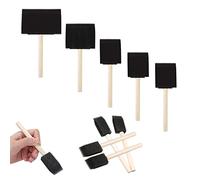 Lot de 10 Pinceaux en Mousse,Pinceau Eponge avec Manche en Bois,Brosses en Mousse,Outil à Eponge pour Peinture,Teinture,Acrylique,Travaux Manuels