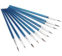 Lot de 10 pinceaux en nylon pour peinture aquarelle à pointe fine avec crochet en nylon pour peinture à l'huile Gouache Pinceau extra fin Traitement astucieux