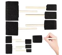 Lot de 10 pinceaux éponge avec poignées en bois, pour appliquer la teinture, la peinture, le vernis et l'huile sur le bois, parfaits pour les arts, l'artisanat, le nettoyage et plus encore, les