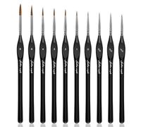 Lot de 10 pinceaux Miniatures pour détails Fins et Peinture Artistique - Acrylique, Aquarelle, Huile, modèles, Warhammer 40 K