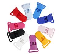 Lot de 10 Pinces à Bretelle pour Attache-Sucette DIY - Résine Multicolore (39x16mm / 1.5x0.6 inch)