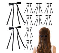 Lot de 10 pinces à cheveux avec nœud en satin antidérapant pour cheveux