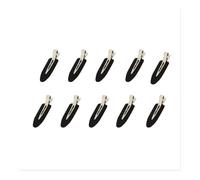 Lot de 10 pinces à cheveux basiques sans pli pour femmes et filles - Pour coiffure, maquillage sans pli, épingles à cheveux tendance (PT5004-noir, 10 pièces)