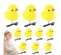 Lot de 10 pinces à cheveux en forme de petit canard jaune - Barrettes en forme d'animal 3D doux - Épingles à cheveux en forme de caneton pour filles et - Coiffe de Pâques festive et cadeaux de