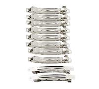 Lot de 10 pinces à cheveux françaises argentées - Accessoires de bricolage pour filles et tout-petits - Argenté - 8 cm