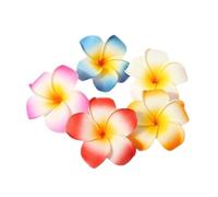 Lot de 10 pinces à cheveux multicolores hawaïennes en forme de fleur de plumeria hawaïennes pour la plage, les fêtes, les cheveux - Épingles à cheveux artificielles pour beauté et soins personnels de