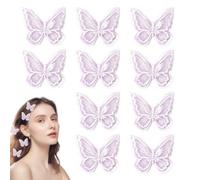 Lot De 10 Pinces À Cheveux Papillon Double Couche, Pinces À Cheveux Brodées, Accessoires Pour Cheveux, Accessoires Pour Cheveux Pour Femmes Et Filles (Violet)
