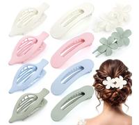 Lot de 10 pinces à cheveux plates pour femme, 3 styles, pinces à cheveux plates françaises, antidérapantes, mates pour cheveux fins et épais