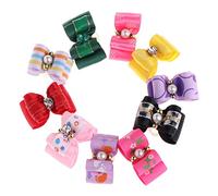 Lot de 10 pinces à cheveux pour animaux de compagnie, nœuds décoratifs pour petits animaux, accessoires multicolores indestructibles pour l'ennui pour les petits chiots pour les grandes balles