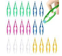 Lot de 10 pinces à épiler multicolores en plastique léger pour le bricolage de perles électroniques familiales artisanat 10 cm Pince à épiler multifonction pour accessoires de puzzle DIY