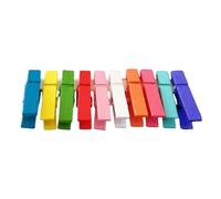 Lot de 10 pinces à linge colorées en bois de 3,5 cm pour la maison, la salle de classe, les photos, les photos suspendues, clip coloré A