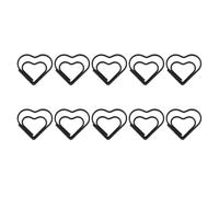 Lot de 10 pinces à papier décoratives colorées en forme de cœur Marque-page en métal Clips de bureau pour les amateurs de papier à lettres, cœur, petit marque-page coloré