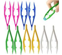 Lot de 10 Pinces à Perles à Repasser,Pince Brucelles Multifonctions 10 cm,avec Pointe Dentelée,Pour Perles Hama,DIY,Craft,Maison,École,Puzzle,Motricité Fine