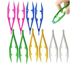 Lot de 10 Pinces à Perles à Repasser,Pince Brucelles Multifonctions 10 cm,avec Pointe Dentelée,Pour Perles Hama,DIY,Craft,Maison,École,Puzzle,Motricité Fine