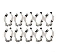 Lot de 10 pinces à ressort en acier au manganèse de type ouvert Clips à outils Argenté Support pour tuyaux, balais, râteaux, garage, armoire, 6-28 mm