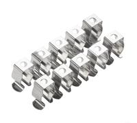 Lot de 10 pinces à ressort en acier au manganèse pour outils robustes type ouvert Support mural pour garage, abri de jardin, balais, râteau, tuyau, argent, 6 à 28 mm (12 mm)