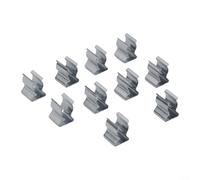 Lot de 10 pinces à ressort en tissu éponge de type ouvert en acier au manganèse, organisateur de garage robuste pour balais, râteau, brosse et tuyau, support mural, argenté, 6 mm à 6 mm