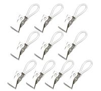Lot de 10 pinces à serviette en métal robuste avec anneau de suspension portable pour cuisine, salle de bain et usage quotidien