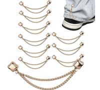 Lot de 10 pinces à vêtements magnétiques avec chaîne - Pour fixer les jambes de pantalon - Boutons magnétiques hijab multifonctions pour écharpes, sacs, foulards, Siehe Beschreibung, Métal, Voir
