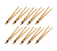 Lot de 10 pinces alimentaires en bois pour toast, salade, sucre, thé glacé, portion d'environ 18 cm, ustensiles de cuisine adaptés pour le petit déjeuner (C)