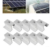 Lot de 10 pinces centrales solaires en alliage d'aluminium de 5 mm pour panneaux solaires PV avec cadre de 2550 mm pour résistance à la hauteur, léger, pour une installation sécurisée du module (50 mm