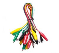 Lot de 10 pinces crocodiles avec câble - Câbles de test avec pinces crocodiles - Câble de mesure à double extrémité - Câbles de test isolés - Pour travaux de test électriques - 1 m