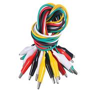 Lot de 10 pinces crocodiles avec câbles, câbles d'essai avec pinces crocodiles - Câble de mesure double extrémité (50 cm)