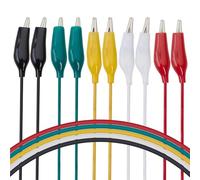 Lot de 10 pinces crocodiles double face 50 cm 35 mm - Câble de test pour ponts - Maintien sûr - Longueur flexible - Idéal pour les tests électriques