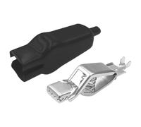 Lot de 10 pinces crocodiles électriques de 75 mm - Câbles de connexion isolés pour charger la batterie - Bornes de fil d'essai à forte adhérence - Outil de réparation électrique fait à la main