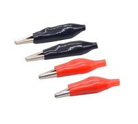Lot de 10 pinces crocodiles isolées 35 mm, test métalliques colorées avec gaines for le bricolage électrique(10pcs Black)