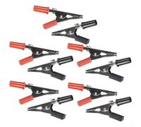 Lot de 10 pinces crocodiles isolées 5 A avec fiche banane de 4 mm et noires pour connecteurs de câble, appareils de test et tests de batterie
