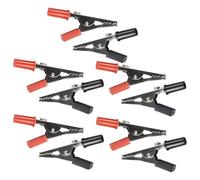 Lot de 10 pinces crocodiles isolées 5 A avec fiche banane de 4 mm, fils de test rouges et noirs pour la mise à la terre des bornes de batterie