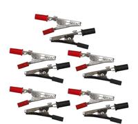 Lot de 10 pinces crocodiles isolées, connecteurs électriques, pinces crocodile, fils de test 5 A, fiche banane 4 mm, mâchoires dentelées, câblage sécurisé, rouge et noir pour mise à la terre, test de