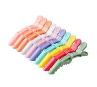 Lot de 10 pinces crocodiles multicolores en plastique transparent pour coiffeur, barrettes professionnelles antidérapantes pour salon de coiffure (10 pièces, multicolore)