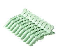 Lot de 10 pinces crocodiles multicolores en plastique transparent pour coiffeur - Pinces crocodiles professionnelles antidérapantes - Accessoires de salon - Épingles à cheveux (vert avocat)
