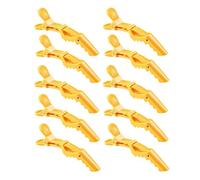 Lot de 10 pinces crocodiles multicolores en plastique transparent pour salon de coiffure, barrettes, pinces crocodiles professionnelles antidérapantes (10 pièces - jaune)