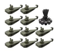 Lot de 10 pinces de bâche avec poignée de réglables - Heavy Duty Lock Grip - Avec cordon élastique à balle - Fixations de bâche de tente pour bâche de piscine - Taille S