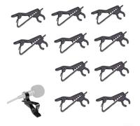 Lot de 10 pinces de microphone cravate portables pour fixation sûre et soignée du fil du micro