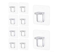 Lot de 10 pinces de support d'étagère en plastique pour casier, armoire, bibliothèque, placard, cuisine, présentoir pour étagère, cloison, perforation, sans dommages, transparent