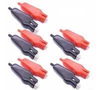 Lot de 10 pinces électriques 20 A pour pince crocodile 75 mm isolées en PVC pour sonde de test de batterie pour ingénierie et testeur de tension Rouge/noir